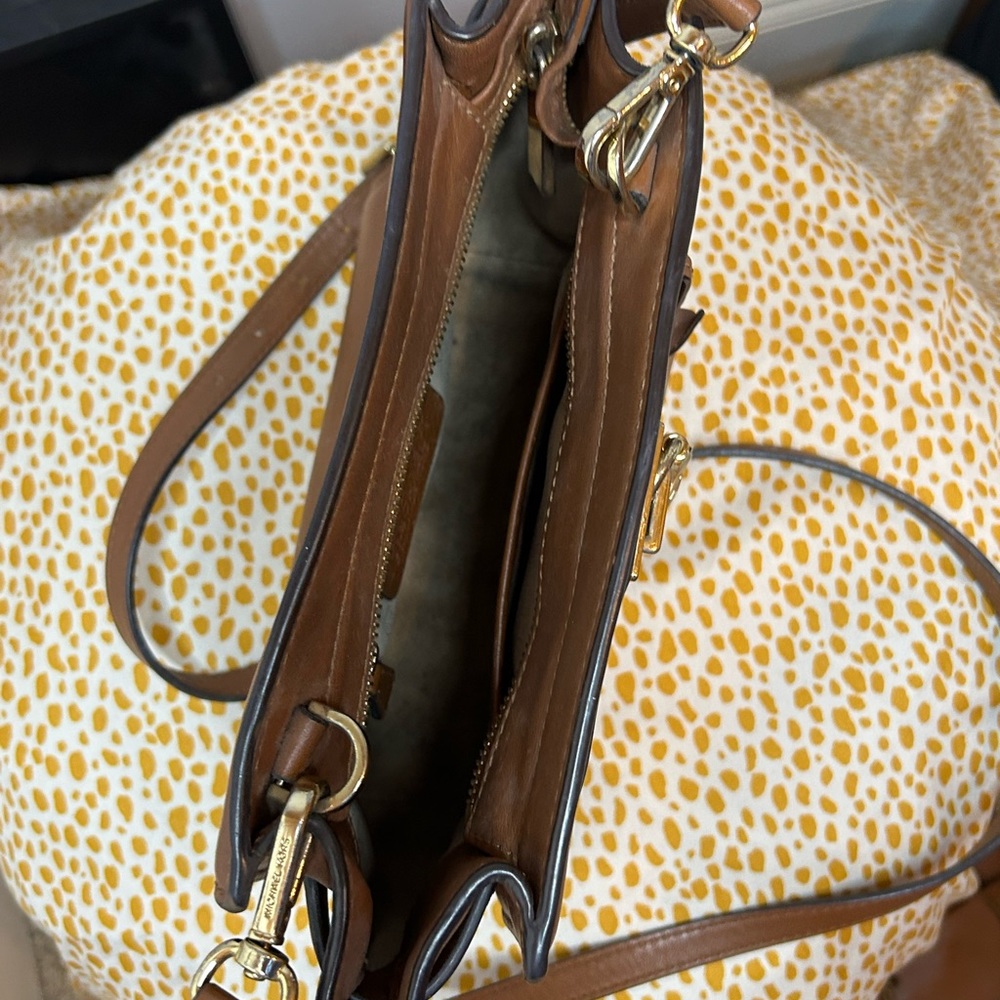 Michael Kors Brown Crossbody.  Worn, but still looks good. - Picture 10 of 11